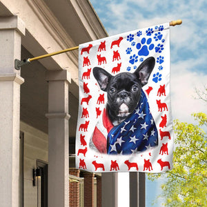 Frenchies American Flag | Garden Flag | Double Sided House Flag