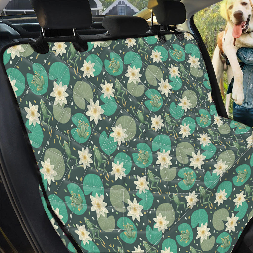 Pet Car Seat Frogs And Water Lilies Pattern Print Pet Car Back Seat Cover, Dog, Cat Lovers - Love Mine Gifts