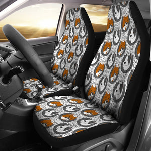 Car Seat Covers American Staffordshire Terrier Dog Pattern Print Car Seat Covers Set 2 Pc, Car Accessories Seat Cover - Love Mine Gifts