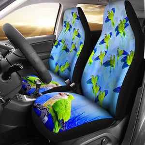 Car Seat Covers Monk Parakeet (Quaker) Parrot Print Car Seat Covers Set 2 Pc, Car Accessories Seat Cover - Love Mine Gifts