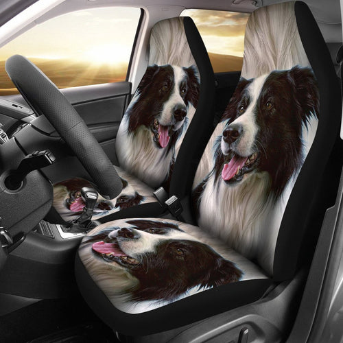 Car Seat Covers Border Collie Dog Print Car Seat Covers Set 2 Pc, Car Accessories Seat Cover - Love Mine Gifts