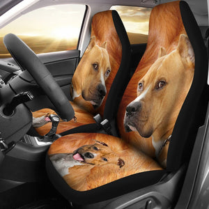 Car Seat Covers American Staffordshire Terrier Print Car Seat Covers Set 2 Pc, Car Accessories Seat Cover - Love Mine Gifts