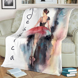 Fleece Blanket Ballet Dancer Personalized Name Fleece Blanket Custom Text Print 3D, Unisex, Kid, Adult - Love Mine Gifts