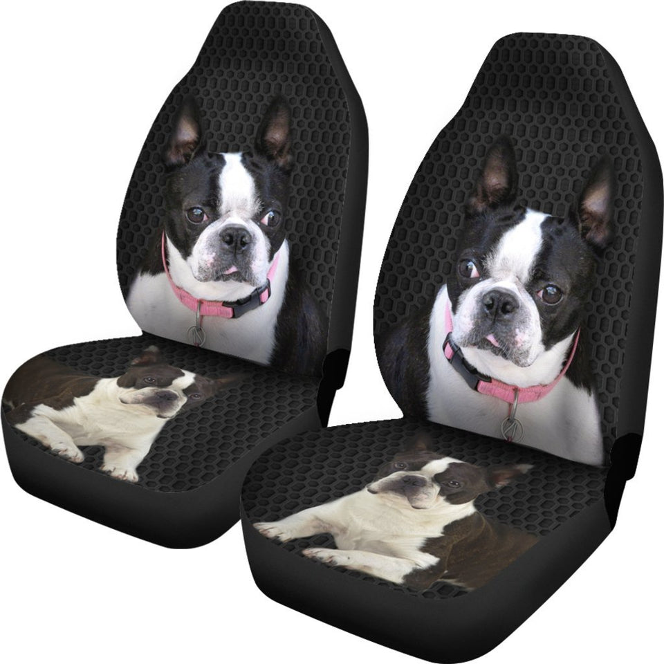 Car Seat Covers Boston Terrier Print Car Seat Covers Set 2 Pc, Car Accessories Seat Cover - Love Mine Gifts