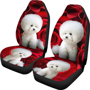 Car Seat Covers Bichon Frise Dog Print Car Seat Covers Set 2 Pc, Car Accessories Seat Cover - Love Mine Gifts
