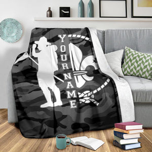 Fleece Blanket Boy Scout - Dark Camo - Personalized Name Fleece Blanket Custom Text Print 3D, Unisex, Kid, Adult - Love Mine Gifts