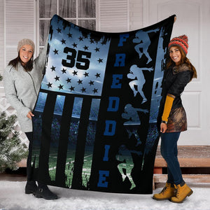 Fleece Blanket Football - Game Personalized Name Fleece Blanket Custom Text Print 3D, Unisex, Kid, Adult - Love Mine Gifts