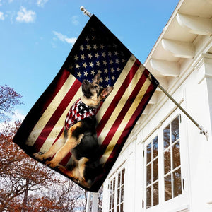 German Shepherd American Flag | Garden Flag | Double Sided House Flag