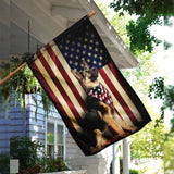 German Shepherd American Flag | Garden Flag | Double Sided House Flag