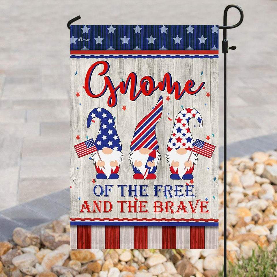 Gnome Of The Free And The Brave Flag | Garden Flag | Double Sided House Flag