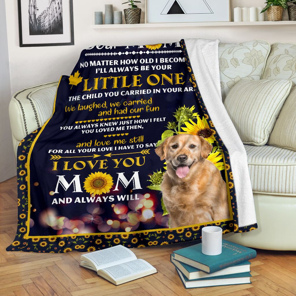 Golden Retriever Dear Mom Blanket