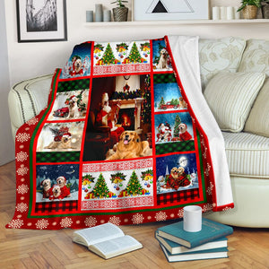 Fleece Blanket Golden Retriever Funny Christmas Fleece Blanket Print 3D, Unisex, Kid, Adult - Love Mine Gifts