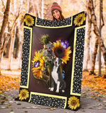 Great dane dark sunflower blanket