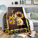 Guinea pig dark sunflower blanket