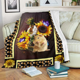 Guinea pig dark sunflower blanket