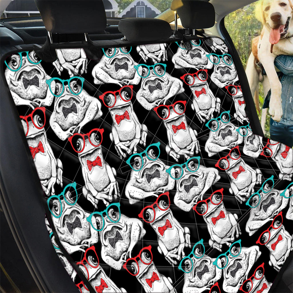 Pet Car Seat Hipster Frog Pattern Print Pet Car Back Seat Cover, Dog, Cat Lovers - Love Mine Gifts