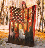 Horse American Flag Sunshine Blanket