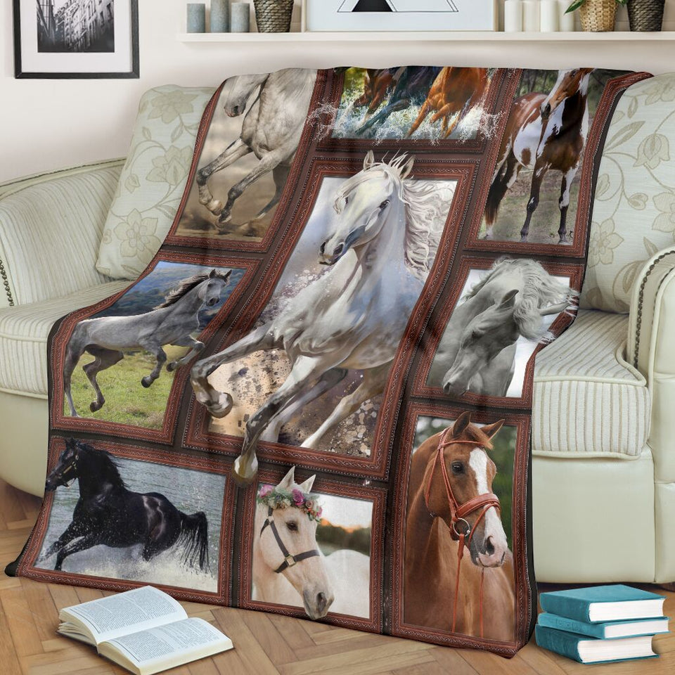 Fleece Blanket Horse King Of Highland Fleece Blanket Print 3D, Unisex, Kid, Adult - Love Mine Gifts