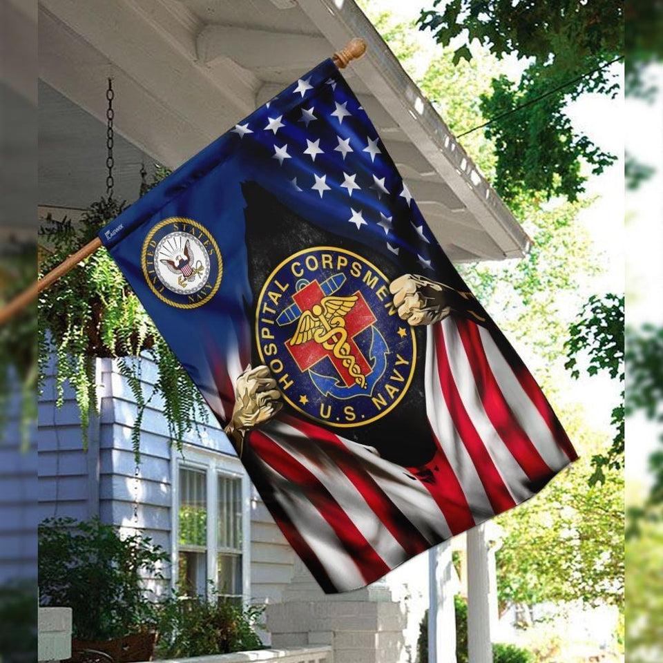 Hospital Corpmen US Navy Flag | Garden Flag | Double Sided House Flag
