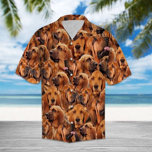 Hawaiian Shirt Bloodhound Hawaiian Shirt Summer Button Up for Men, Women, Couple - Love Mine Gifts