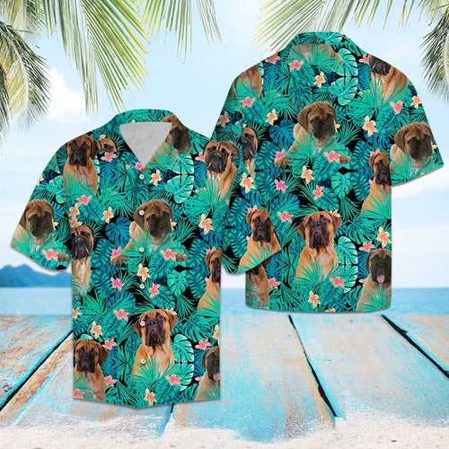 Hawaiian Shirt Bullmastiff Tropical Hawaiian Shirt Summer Button Up for Men, Women, Couple - Love Mine Gifts