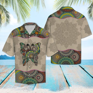 Hawaiian Shirt Butterfly Mandala Hawaiian Shirt Summer Button Up for Men, Women, Couple - Love Mine Gifts