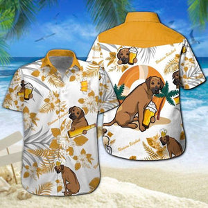 Hawaiian Shirt Rhodesian Ridgeback Beer Hawaiian Shirt Summer Button Up for Men, Women, Couple - Love Mine Gifts