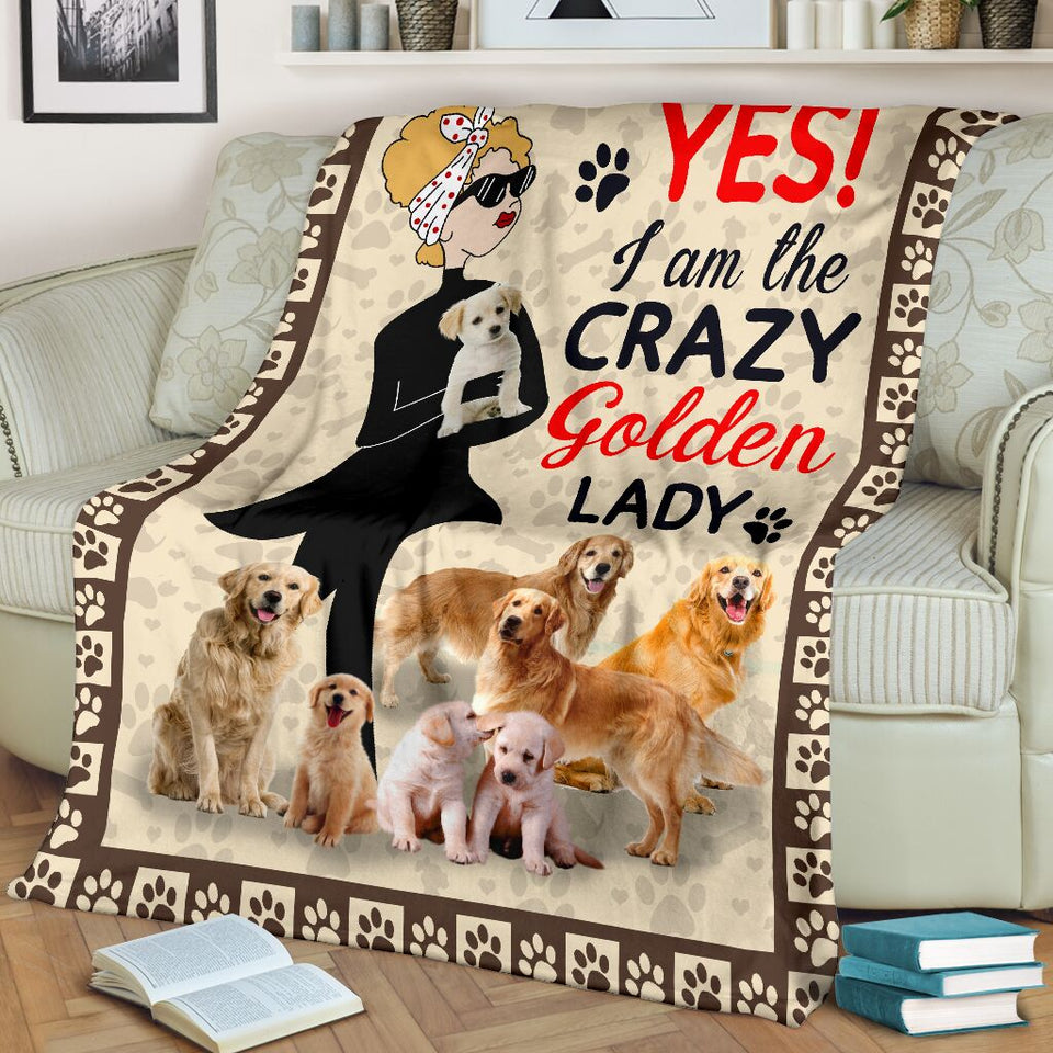 I am the crazy golden lady blanket