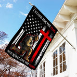 I Stand For The Flag And Kneel For The Cross Flag | Garden Flag | Double Sided House Flag