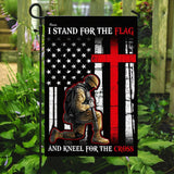 I Stand For The Flag And Kneel For The Cross Flag | Garden Flag | Double Sided House Flag