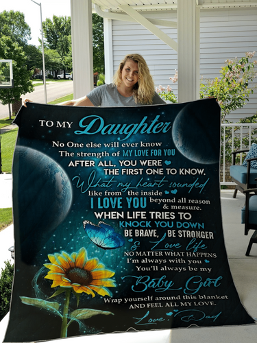 Daughter - Dad Fleece Blanket Fleece Blanket | Adult 60x80 inch | Youth 45x60 inch | Colorful | BK2879