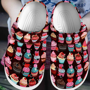Clog Baking Personalized Clog, Custom Name, Text, Color, Number Fashion Style For Women, Men, Kid, Print 3D Lovely Cupcakes - Love Mine Gifts