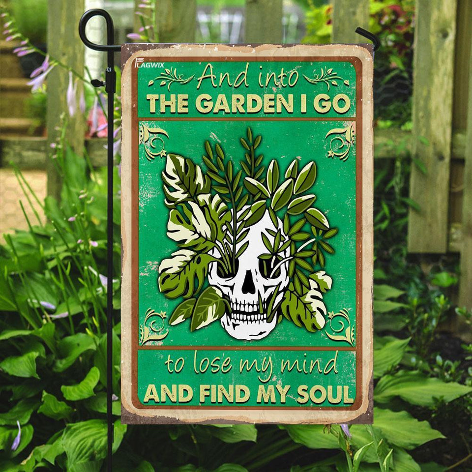 Into The Garden Skull Flag | Garden Flag | Double Sided House Flag