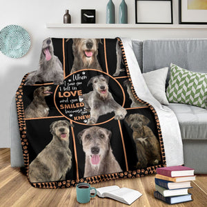 Fleece Blanket Irish Wolfhound Fall In Love Fleece Blanket Print 3D, Unisex, Kid, Adult - Love Mine Gifts