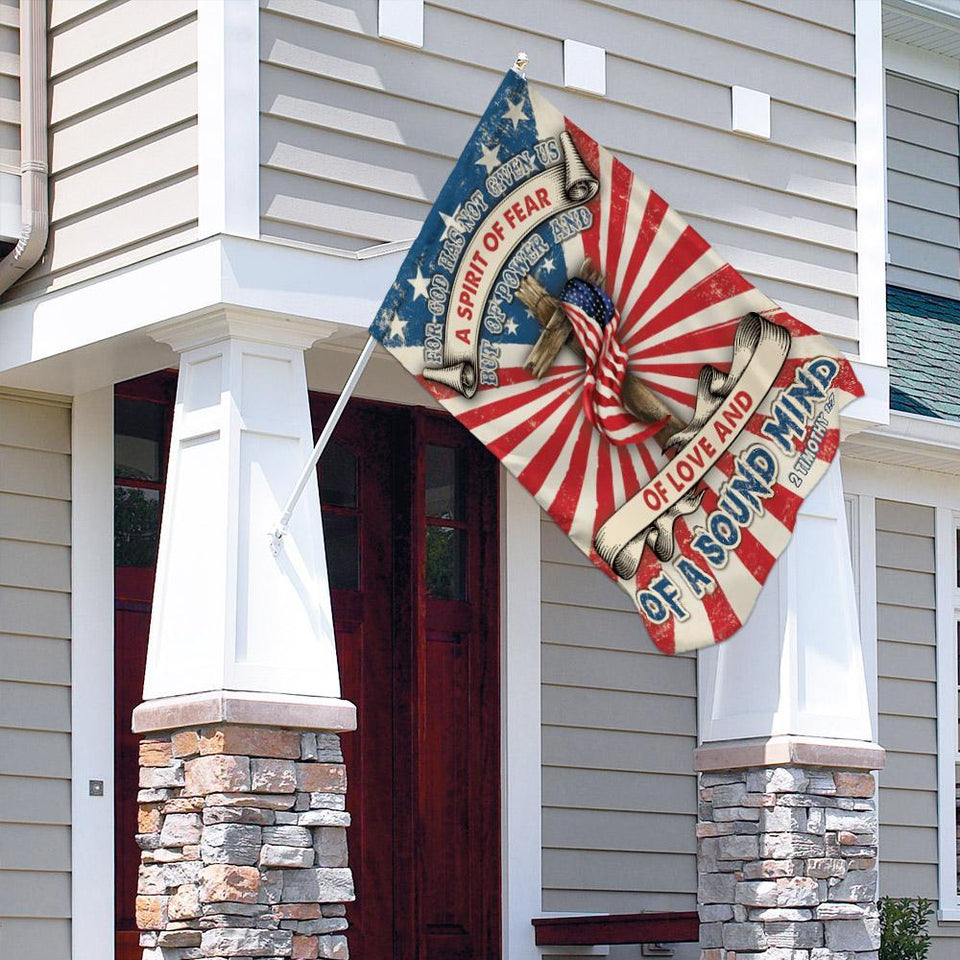 Jesus Christian For God Has Not Given Us Flag | Garden Flag | Double Sided House Flag
