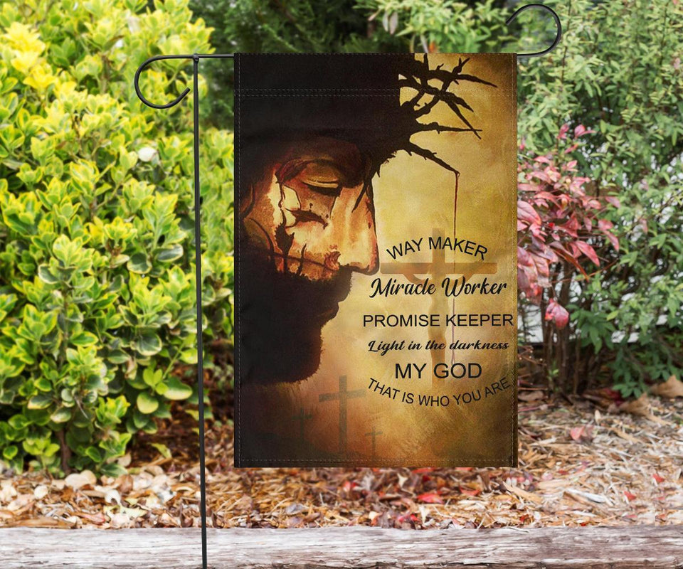 Jesus Way Maker Miracle My God | Garden Flag | Double Sided House Flag