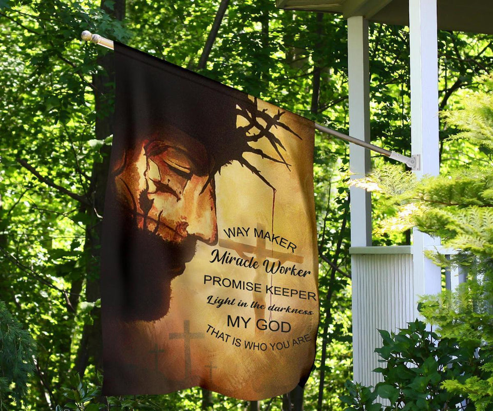 Jesus Way Maker Miracle My God | Garden Flag | Double Sided House Flag