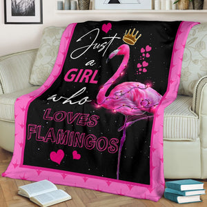 Fleece Blanket Just A Girl Who Love Flamingo Fleece Blanket Print 3D, Unisex, Kid, Adult - Love Mine Gifts