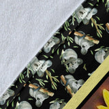 Fleece Blanket Koala Dark Sunflower Personalized Custom Name Date Fleece Blanket Print 3D, Unisex, Kid, Adult - Love Mine Gifts