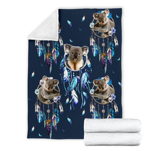 Fleece Blanket Koala Dream Catcher Personalized Custom Name Date Fleece Blanket Print 3D, Unisex, Kid, Adult - Love Mine Gifts