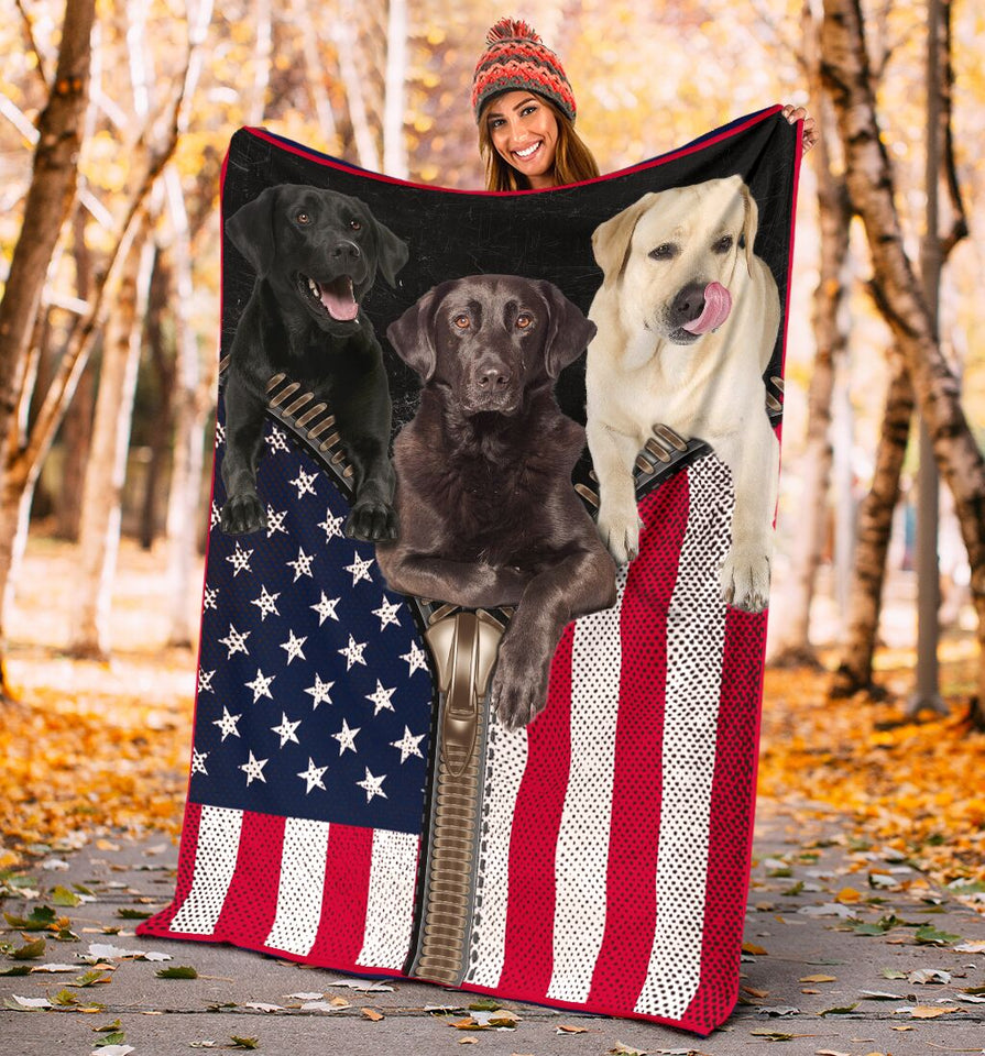 Labrador Retriever American Zipper Blanket