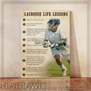 Poster - Canvas Lacrosse Life Lessons Personalized Canvas, Poster Custom Design Wall Art - Love Mine Gifts