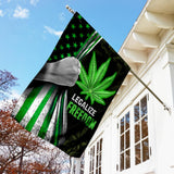Legalize Freedom Green Cannabis Flag | Garden Flag | Double Sided House Flag