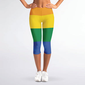 LGBT Pride Rainbow Flag Print Women's Capri Leggings