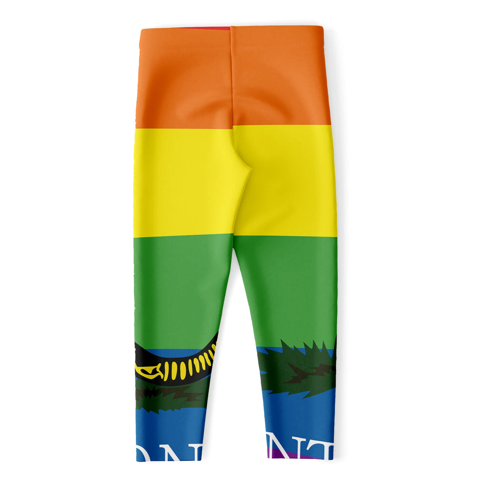 LGBT Rainbow Gadsden Flag Print Women's Capri Leggings