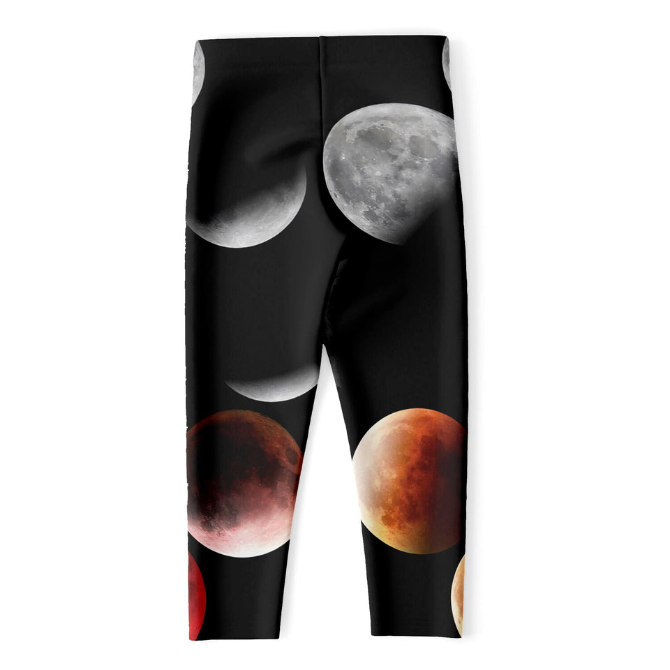 Lunar Eclipse Cycle Print Women's Capri Leggings