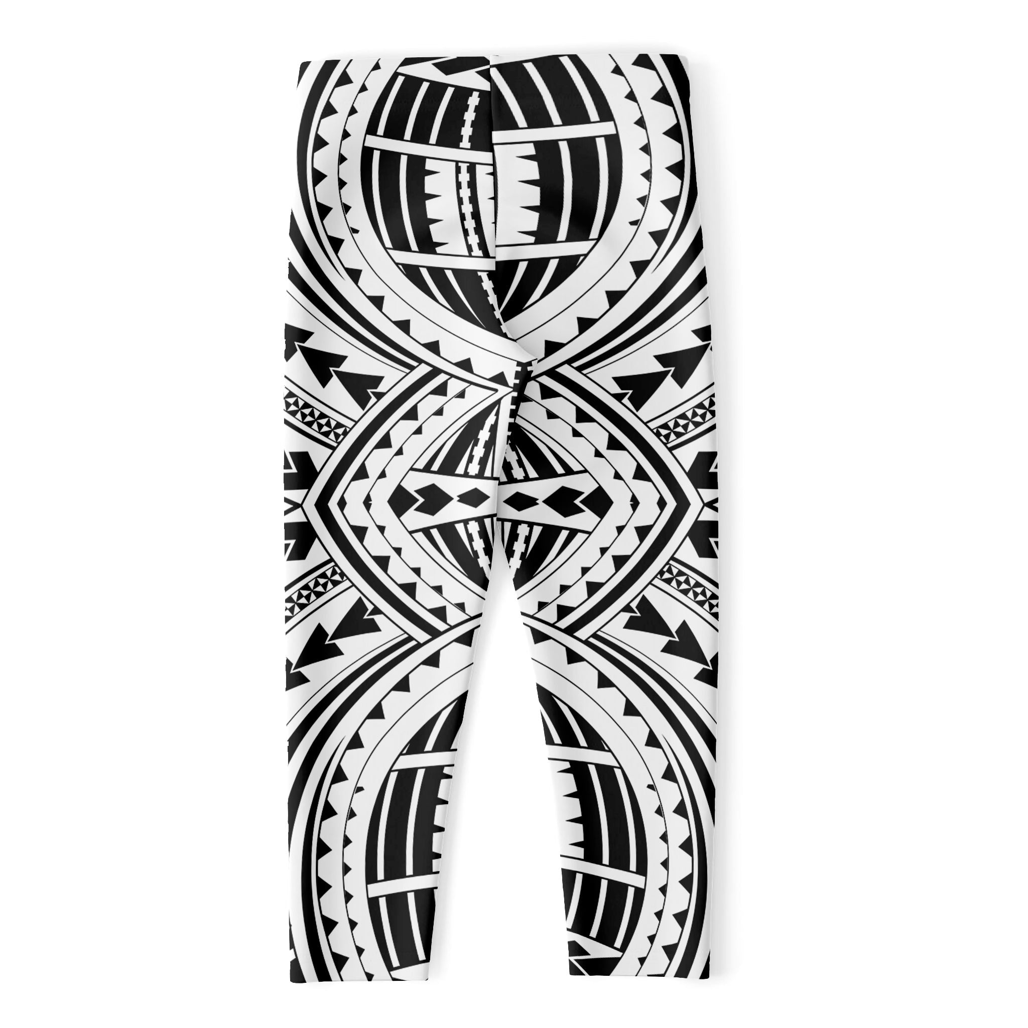 Maori Tattoo Capri Leggings White Capris With Tribal Polynesian Tattoo  Print Perfect for Running Tights, Capri Yoga Pants or Gym Leggings 