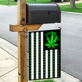 Marijuana Leaf American Flag | Garden Flag | Double Sided House Flag