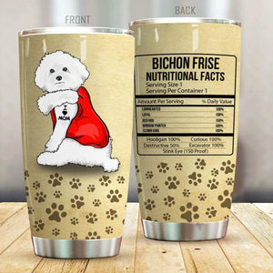 Tumbler Blingyy Bichon Frise Personalized Stainless Steel Tumbler Customize Name, Text, Number - Love Mine Gifts