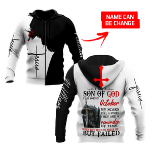 Apparel October Guy- I Am A Child Of God I Was Born In October Shirts For Men And Women Tas 3D All Over Printed Custom Text Name - Love Mine Gifts